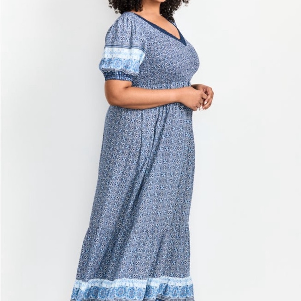 Avenue Blue and White Maxi Dress - Picture 9 of 12